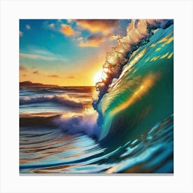 Sunset Ocean Wave 1 Canvas Print