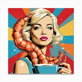 Woman With A Lobster 1 Canvas Print