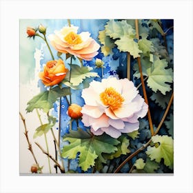 Watercolor Flower Painting Canvas Print