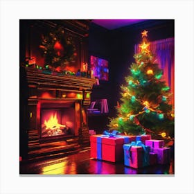 Christmas Tree In The Living Room 59 Canvas Print