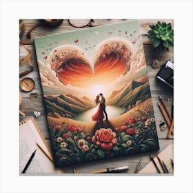 Romance in the middle of work Canvas Print