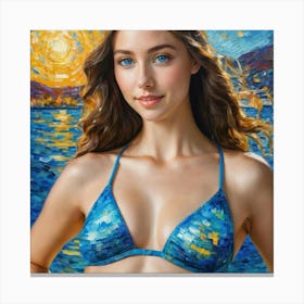 Girl In A Bikini gj Canvas Print