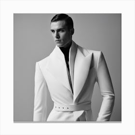 , Jean Paul Gabriel Couture Autumn Winter, Man, 201415blackandwhitemoonneck, In The Style Of Amy Jud (1) Canvas Print