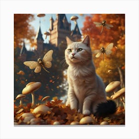 Cat In dragonflies Canvas Print