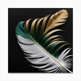 Feathers On A Black Surface Canvas Print
