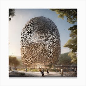 Egg Shaped Building Canvas Print