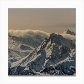 Mountain Peaks Snow Wallpaper 1024x1024 Canvas Print