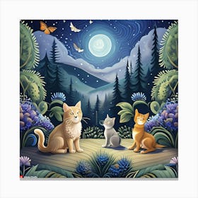 Cats In The Forest Canvas Print