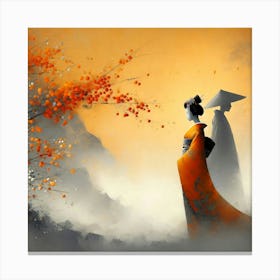 Geisha Creative Illustration Artwork 50 Canvas Print