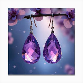 Amethyst Earrings, Watercolor, Magical Twilight Scene 1 Canvas Print