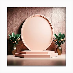 Pink Frame On A Wall Canvas Print