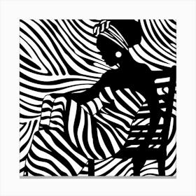 Zebra Woman Canvas Print