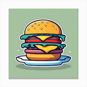 Hamburger On A Plate 145 Canvas Print