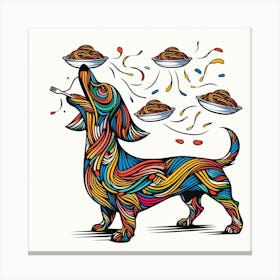 Dachshund S Spaghetti Spectacle Canvas Print