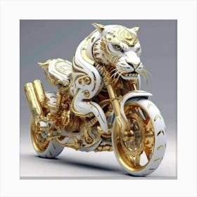 Gold Tiger Motorcycle Canvas Print