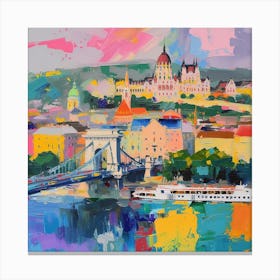 Abstract Travel Collection Budapest Hungary 3 Canvas Print