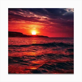 Sunset Over The Ocean 163 Canvas Print