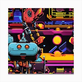 Robots In Space 1 Canvas Print