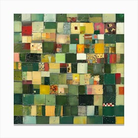 'Green Squares' Canvas Print