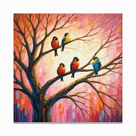 Birds In The Tree 6 Canvas Print