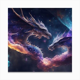 Dragons In Space 2 Canvas Print