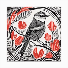 Bird On A Branch Canvas Print