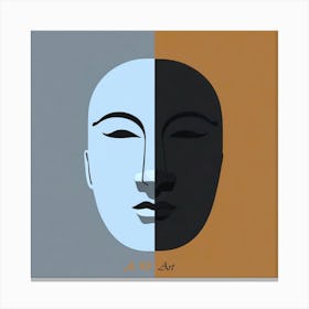 Minimalist Color Illustration Double Face Canvas Print