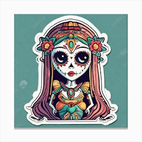 Mexico Sticker 2d Cute Fantasy Dreamy Vector Illustration 2d Flat Centered By Tim Burton Pr (4) Canvas Print