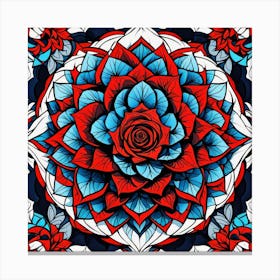 Red And Blue Flower Canvas Print