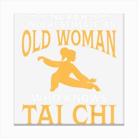 Never Underestimate An Old Woman Who Knows Tai Chi Canvas Print