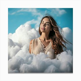 Firefly Dreamy Girl Floating Among Ethereal Clouds 58629 (2) Canvas Print