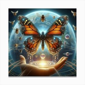 Butterfly In The Hand Canvas Print