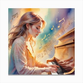 Piano Girl Canvas Print