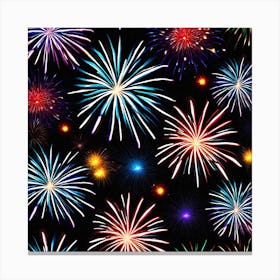 Fireworks On A Black Background 6 Canvas Print