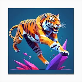 Tiger Jumping Canvas Print