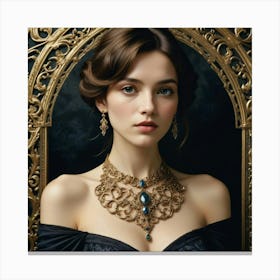 Victorian Woman With Necklace Canvas Print