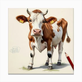 Cow Drawing 12 Canvas Print