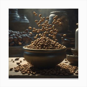 Bowl Of Coffee Beans Canvas Print