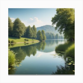 Pond - Lake Stock Videos & Royalty-Free Footage Canvas Print