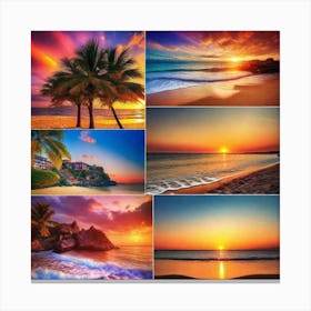 Sunset On The Beach 331 Canvas Print