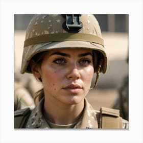 Female Us Army Soldier 0 Canvas Print