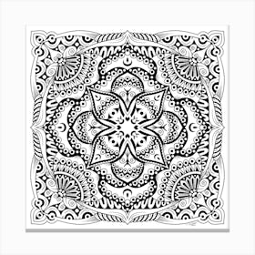 Hand Drawn Mandala Canvas Print