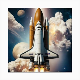 Space Shuttle Art Print 3 Canvas Print