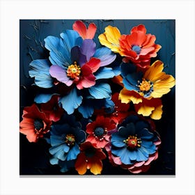 Flowers On A Dark Background Canvas Print