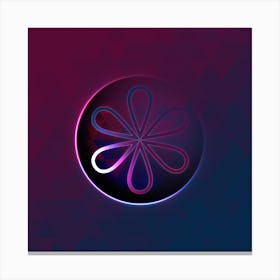 Geometric Neon Glyph on Jewel Tone Triangle Pattern 255 Canvas Print