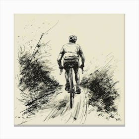 Cyclist On A Dirt Road Canvas Print