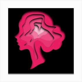 Portrait Of A Woman paper cut Canvas Print