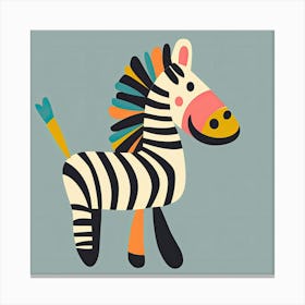 Charming Illustration Zebra 3 Canvas Print