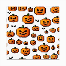Pixel Pumpkins 1 Canvas Print