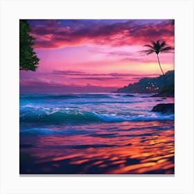 Sunset At The Beach 1 Canvas Print